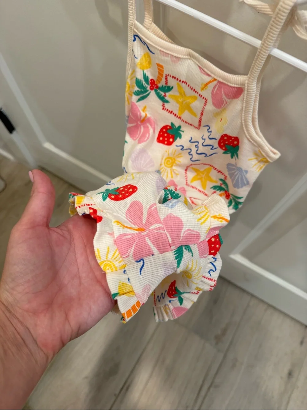 Old Navy 3T Romper with Yellow, Pink & Blue Prints